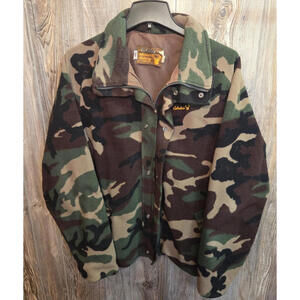 VTG Cabela's Whitetail Clothing Jacket Sz Lrg Gore-Tex Fleece Camo 90s USA Made